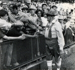 Milt Mason greeting fans at County Stadium